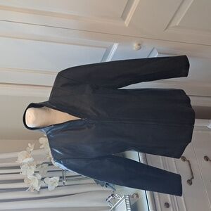 East 5th Womens Classic Black Leather Short Jacket Front Full Zip High Collar SM